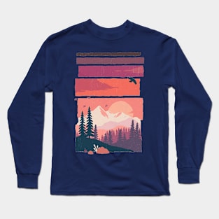 Mountain Forest Sunset - Wanderlust Long Sleeve T-Shirt